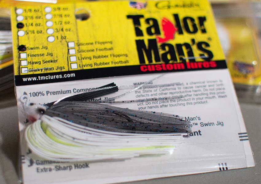 A Taylor Man's Custom Lures swim jig in the package
